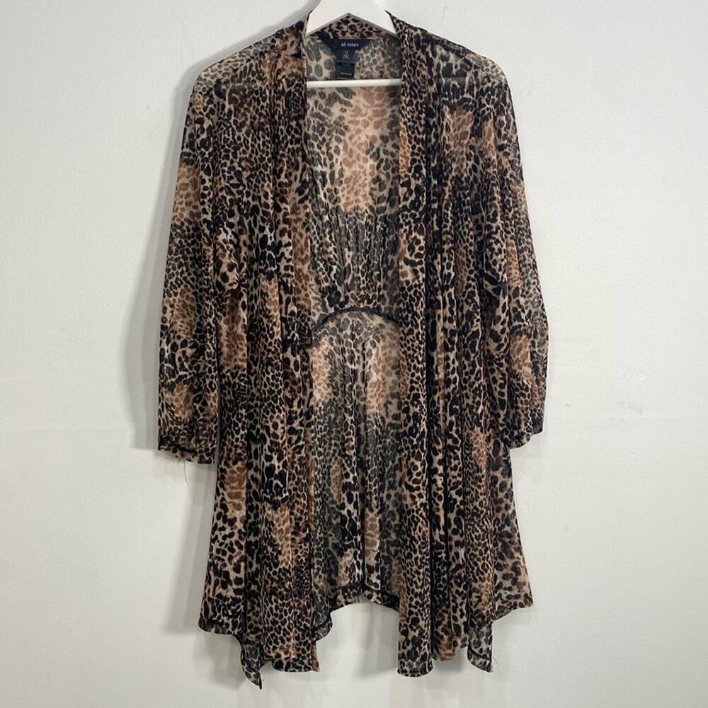Ali Miles Open Front Animal Print Cardigan XL